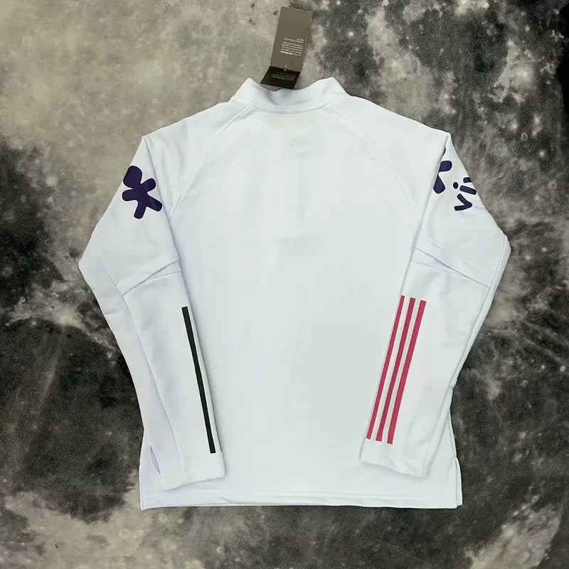 Pull zippé Brésil blanc – vue de dos