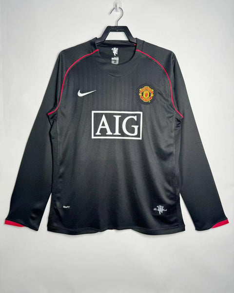 MAILLOT MANCHESTER UNITED MANCHES LONGUES EXTERIEUR 2007/2008