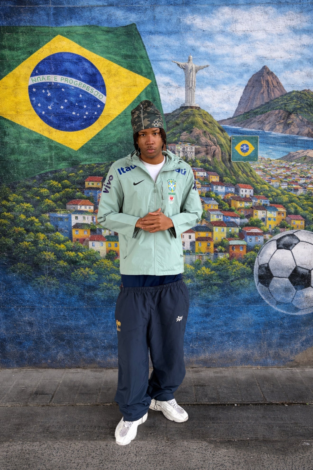 Veste imperméable Brésil vert menthe – vue de dos