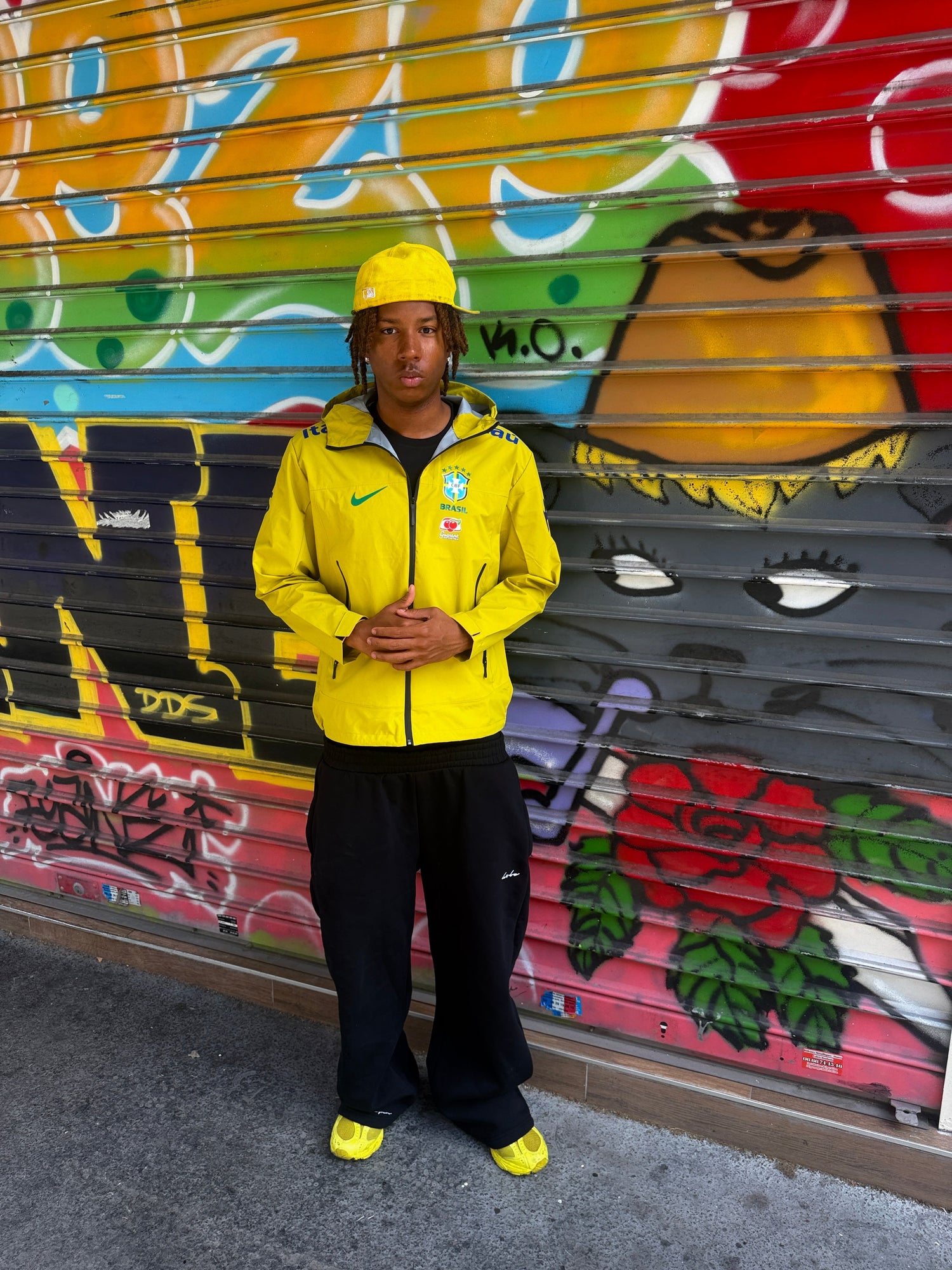 Veste imperméable Brésil jaune canari – vue de dos