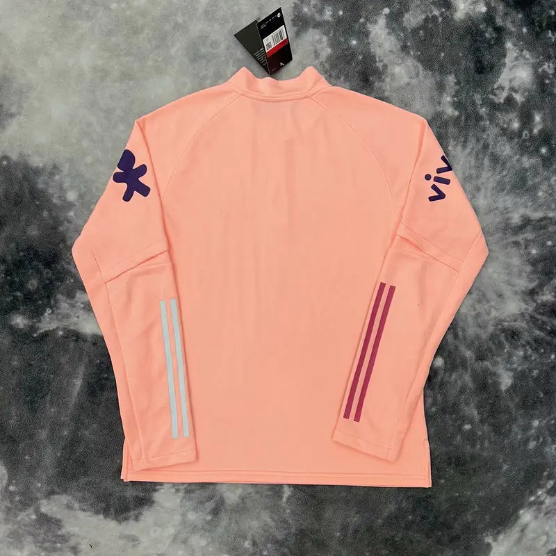 Pull zippé Brésil rose saumon – vue de dos